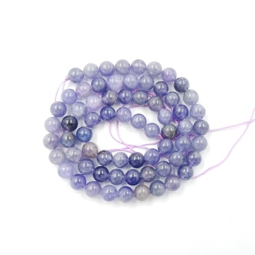 Malahill Natural Stone Beads for Jewelry Making Loose Beads with Stretch Cord for Bracelet Necklace Making AAA Tanzanite Beads 6mm