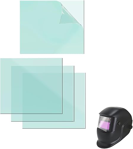 Cubierta transparente para casco de soldadura de 4.33 x 3.54 pulgadas, repuesto universal de lente protectora de soldadura (20 unidades)