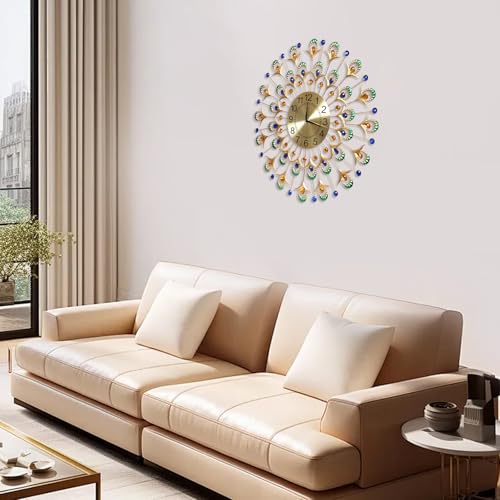Reloj de pared pavo real 23 pulgadas dorado miniatura 4
