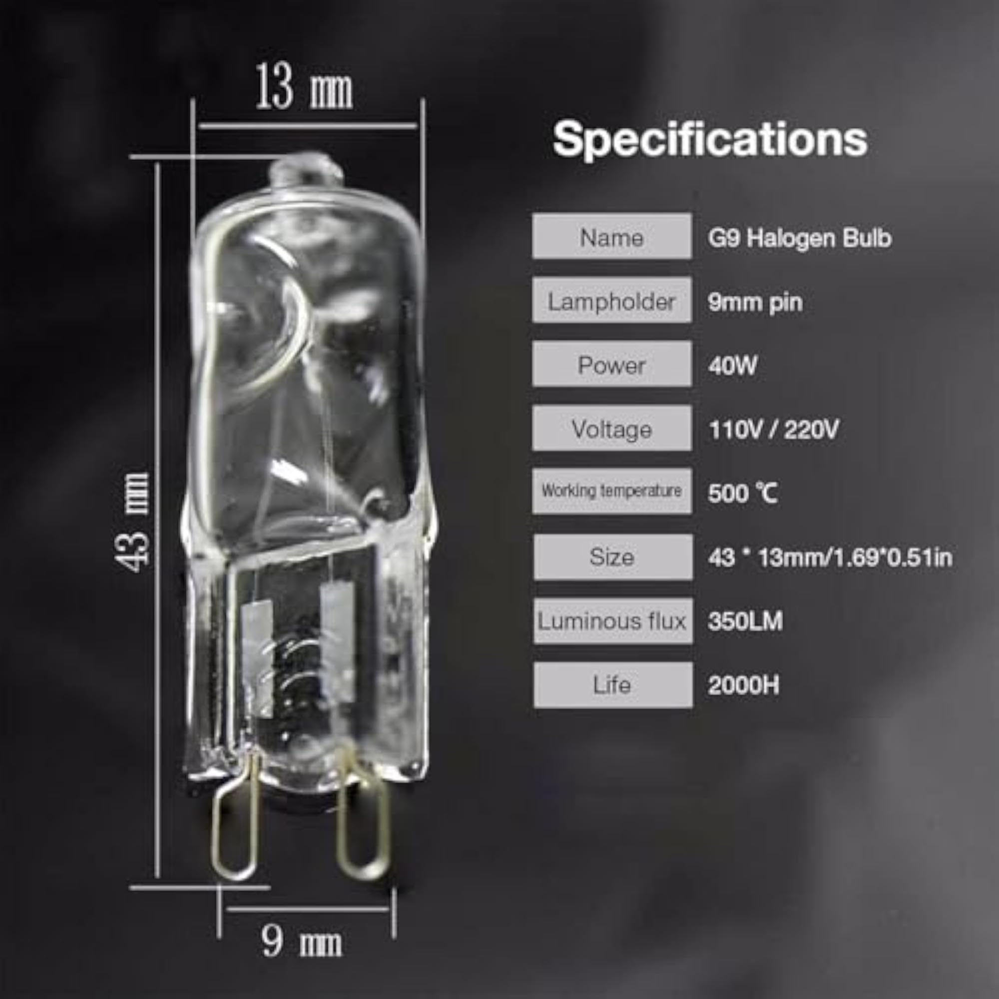 G9 Halogen Light Bulb 25W for Microwave Ovens