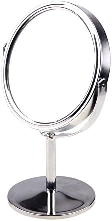 KevenAnnaPortable Mini mirror, 3.25-inch Diameter Tabletop Two-sided Swivel Vanity Mirror with 4x Magnification, Suitable for Bedroom and Bathroom