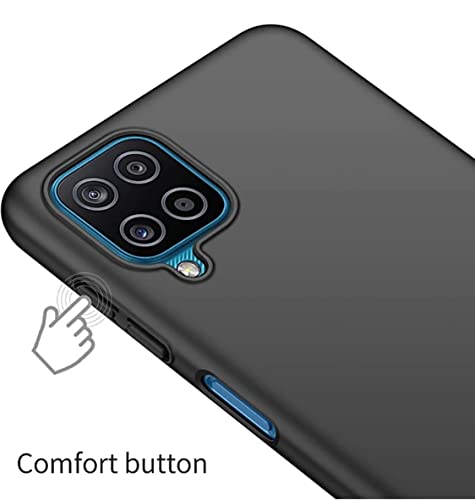 Image of Mobile Back Cover Case for Samsung Galaxy A12 (Silicone Case|CameraProtection|Black SC1510)
