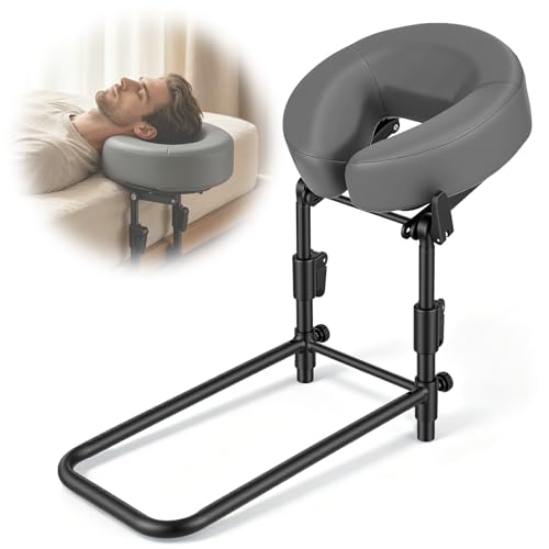 Appui-tête de massage réglable pour lit avec cadre et coussin de soutien, accessoire de convalescence post-opératoire des yeux, Support facial pour matelas à domicile et salons de beauté, Gris