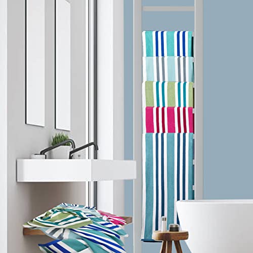 Teqqo Luxury Oversized Beach Towel - Extra Large 35 X 70Inch Thick Pool Towel, Quick Dry Cotton Big Swimming Towel, Light Blue Striped Soft Cabana Towels For Adults/Women/Men/Teens/Boys/Girls #TOP7