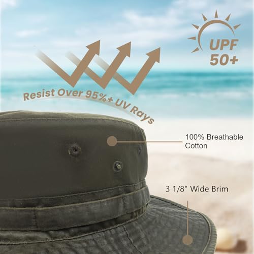 Image of Bucket Hat Wide Brim UV Protection Sun Hat Boonie Hats Fishing Hiking Safari Outdoor Hats for Men and Women