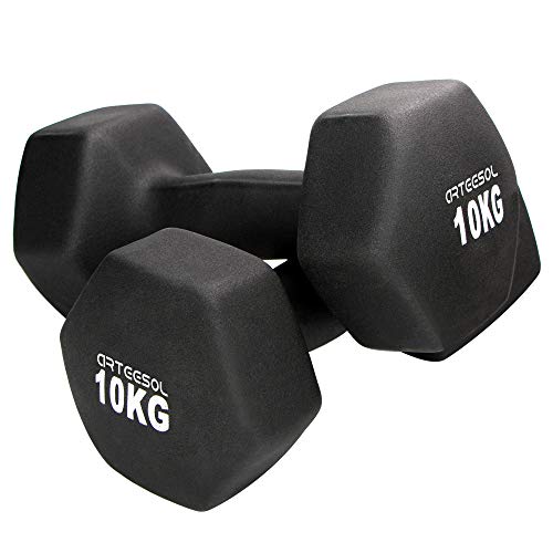 arteesol Dumbbells Set of 2 10 kg/8 kg/5 kg/4 kg/3 kg/2 kg/1 kg Neoprene Dumbbell Set Weight Lifting Dumbbell Set for Men and Women
