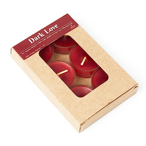 Image of AuraDecor Scented Soy Wax Acrylic Tealight Candle, Organic Luxury Aroma, Aromatic /Aromatherapy Candle || Burning Time Upto 4 Hours (Dark Love, Pack of 12 Tealights)