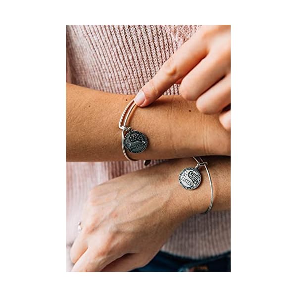 Alex-and-ANI Alex and Ani Soul Sister A18EBSSRS Expandable Bangle Bracelet for Women, Friendship Inscription Charm