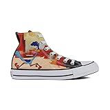  Converse Chuck Taylor All Star High Classic CTAS Hi Unisex Canvas Sneaker mit 7kmh Aufkleber Schwarz 6639 35