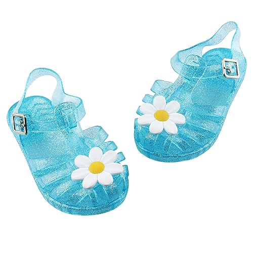 Amtidy Jelly Shoes for Girls, Snow Queen Princess Birthday Sandals for Little Girls, Frozen Inspired Party Cosplay Costumes Dress Flats - Main Image