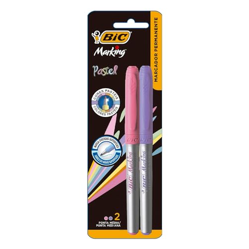 BIC, Marcador Multiuso, Marking, Cores Pastéis, 2 Unidades