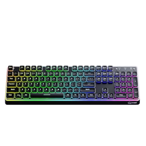 Free wolf M104 Full Size Wireless Gaming Keyboard Tri-Mode - Black