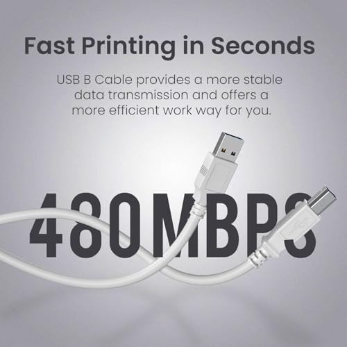 Image of Madhabi USB 3.0 Printer Cable 3M - A Male to B Male High-Speed Cord for HP, Canon, Epson, Brother Printers, Scanners, Computers & Laptops | Durable White USB Cable