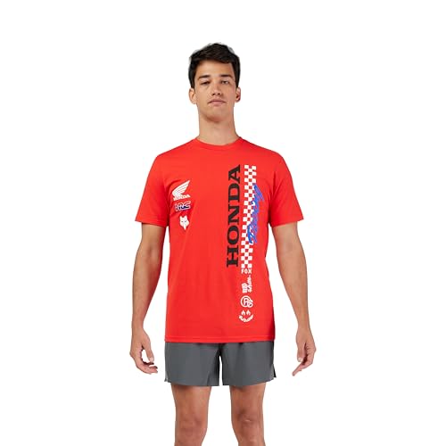 Fox Racing T-shirt à manches courtes Honda pour homme, Rouge, Taille L