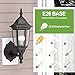 EMART Plastic Outdoor Wall Light Fixtures with Bulbs, Waterproof and Anti-Corrosion Porch Sconces, Exterior Lanterns Wall Mount Lamp for Outside, Garage, Front Door, House, Patio, 2 Pack, Black