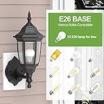 EMART Outdoor Porch Sconce LED Exterior Wall Light Fixtures, Special Handling Anti-Corrosion Plastic Material, Waterproof Security Lamp for Garage, Front Door, House - 2 Pack, Black (Bulb Included) - Image 5