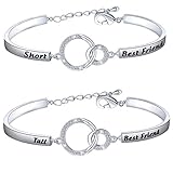 FEELMEM Bracelet Bangle Best Friends Matching Set of 2 Copper Friendship Gifts for Women