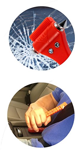 Image of Two Packs of Emergency Escape Tool Auto Car Window Glass Hammer Breaker and Seat Belt Cutter Escape 2-in-1 Tool by BlueSkyBos
