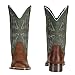 J's.o.l.e Women Cowgirl Boots Square Toe Wide Calf Ladies Fashion Cowboy Western Boots Brown Turquoise US Size 8