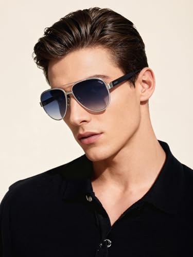 Image of IDEE Sunglasses| 100% UV Protected | Gradient | Full Rim | Pilot | Men | Large |Alloy Metal Frame | Gradient Polycarbonate Lens