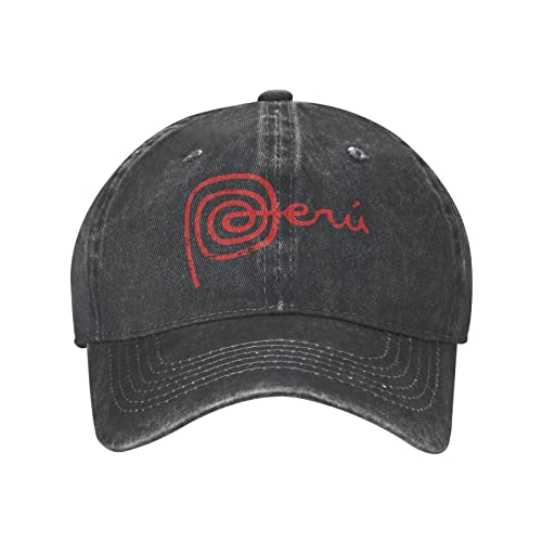 Marcas Pérou Unisexe Chapeau de Cowboy Casquettes de Baseball Réglable Sports Golf Denim Casquette Cap Noir