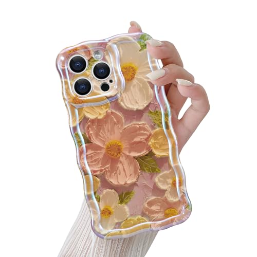 Coque iPhone 14 Pro Max fleur rose en TPU souple et mince QLTYPRI