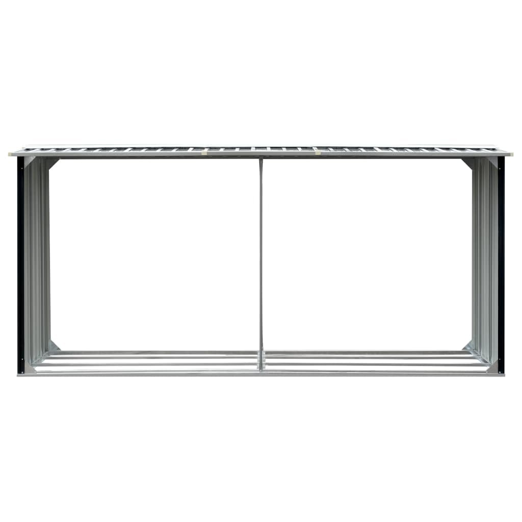 Tomostar Range Bûche Extérieur, Range Bois Étagère à Bûches Support pour Bois de Chauffage Abri de stockage à bois Acier galvanisé 330x92x153cm Anthracite