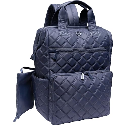 Joan & David Diamond Quilted Nylon Laptop Backpack
