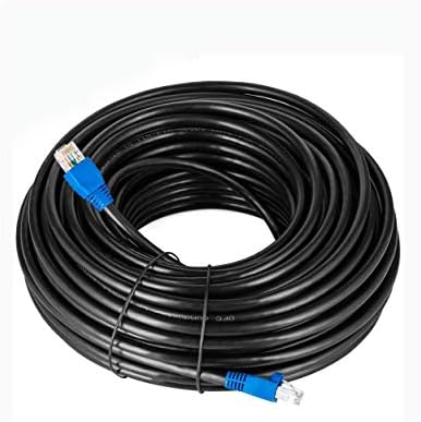 AURUM CABLES CAT5e Outdoor Waterproof Ethernet Cable with 24AWG RJ45 Plugs 350MHz Direct Burial Network Internet Cable for Data LAN Routers Modems Black 250 ft 1 Pack