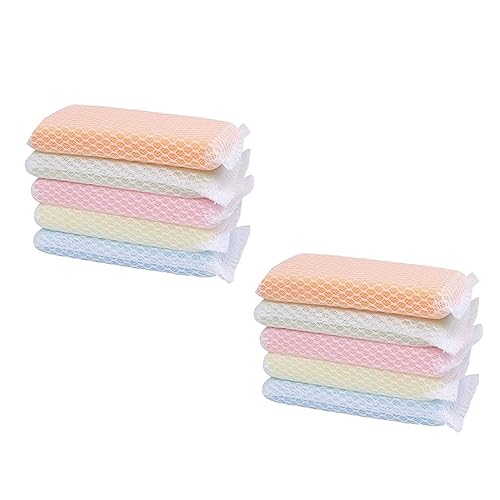 PERSELOSO Multi-Purpose Kitchen Cleaning Sponges Dishwashing Brush Scouring Pad Dishwashing Cloth Cleaning Pad Sponge Scrubber 10 Pack Dishwasher Safe Random