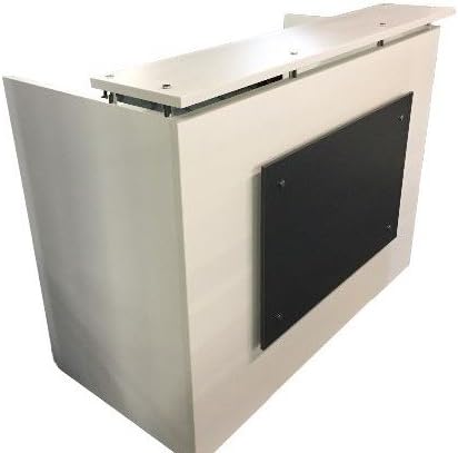 DFS Reception Desk Shell which fits a 15" Monitor - 48" W by 24" D by 44" H White and Slate Front