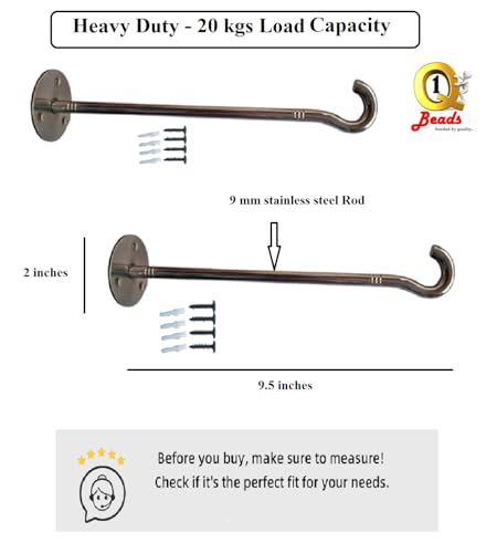 Image of Q1 Beads 2 Pack Stainless Steel Multi use Hanger for Clothes,Plant Hanging Baskets,Hose Wall Hooks for Hanging Bird Feeder(Chrome)