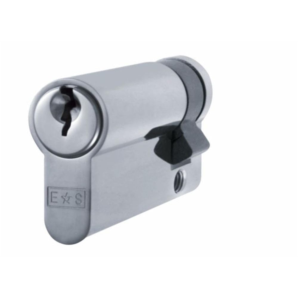 40mm Euro Single Cylinder Lock - 5 Pin Satin Chrome Fire Door Key Barrel