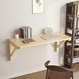 Bxzzuis壁掛けテーブル 折畳みテーブル カウンターテーブル 木製 ダイニングテーブル コンピューターデスク ワークベンチ 壁 収納 省スペース 多機能 壁掛け パソコンデスク 折りたたみ式 リビングルーム キッチン 寝室 バルコニ (60*50cm)