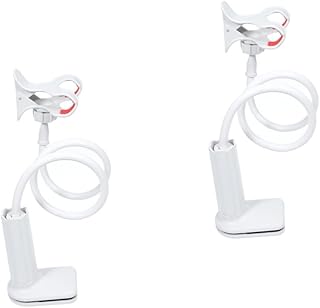 ABOOFAN 2pcs Smartphone clip Holder Mobile Phone Stand Clip Phone stand table Phone Holder lazy phone holder phone Clamp Stand cellphone stand Home Phone Holder white base desk