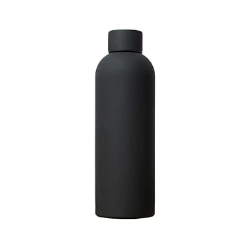 SuperGeneriX 500ml Matte Finish Stainless Steel Water Bottle | Vacuum Insulated Travel Bottle |12 hrs Hot & 18 hrs Cold| Smooth Rubber Finish Water Bottle (Black) - image, photos