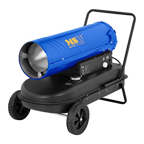 MSW Calefactor de gasoil Generador de aire caliente MSW-TW-DH-20000 (Potencia calorífica 20 kW, 38 L, Consumo de diésel 1,7 kg/h, Flujo de aire máximo 600 m³/h, Con carrito)