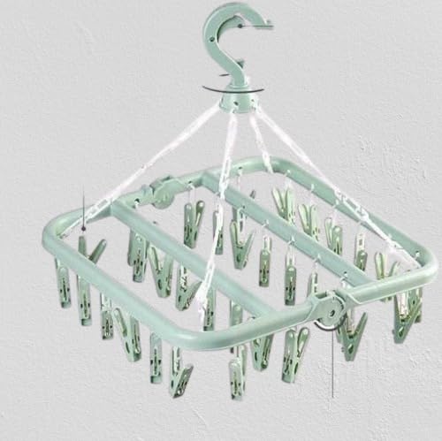 DELMON Sock Dryer, Socks Drying Rack with 28 Pegs Laundry Drip Hanger, Foldable Indoor Hanging Dryer with Clips Drying Rack for Socks Underwear Baby Clothes Hanger Gloves Hats (PACK OF 1) (STYLE L107)-image-49