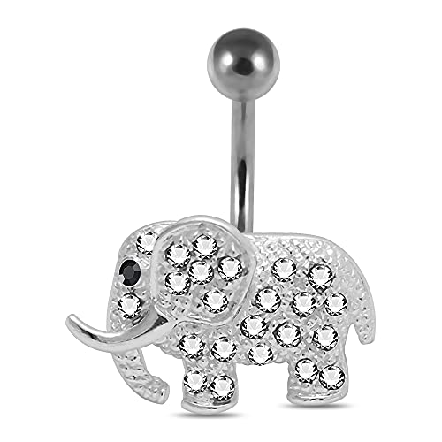 Piercing para el vientre de plata esterlina con múltiples joyas, Plata de ley Cover