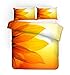 Stillshine. Parures de lit 140x200 Enfants Fille 1 Personnes Jaune Tournesol Orange Fleur Housse de Couette et Taie d'oreiller Microfibre Facile d'entretien Literie Simple