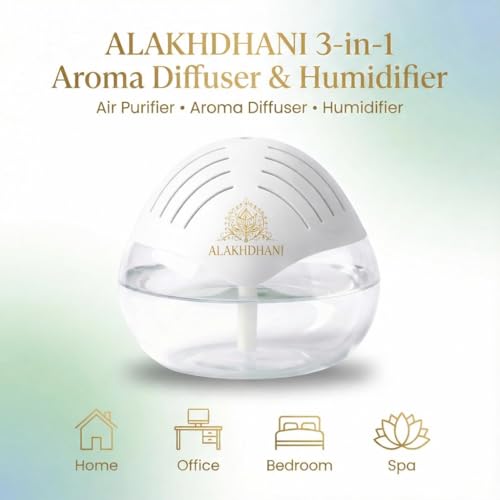 Image of Aroma Diffuser & Air Humidifier | 500 ml Water Tank | Cool Mist Humidifier for Home, Spa, Meditation, Office | White
