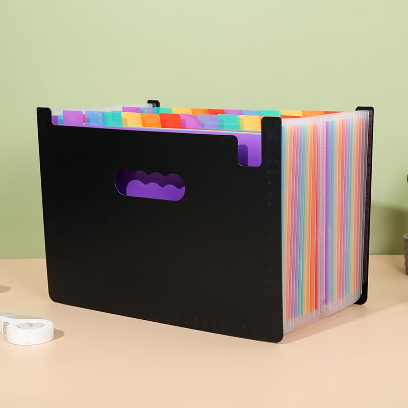 Trieur de documents portable mensuel à 25 poches pour factures A4