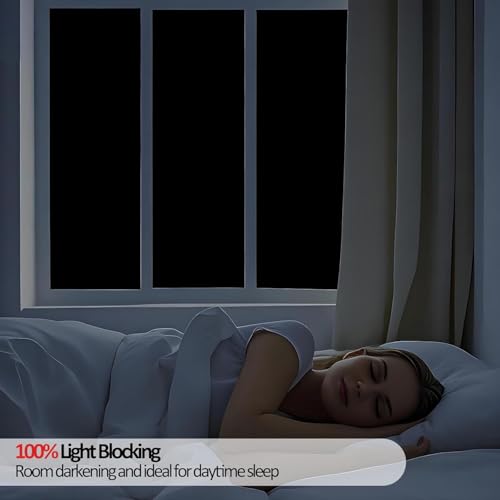 Image of CREON Total Blackout Window Film Privacy, 100% UV Blocking (12 x 36 Inch) Inches Dark Window for Home Decorative Heat Control Window Film