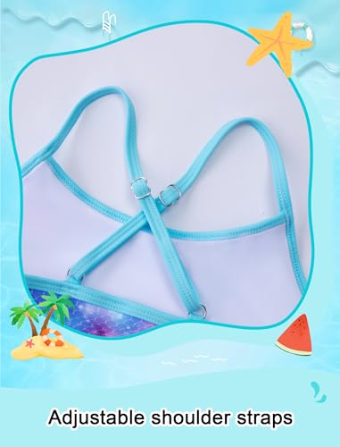 Image of Girls Swimsuit Long Sleeve Swim Shirt 3 Piece Rash Guard for Girls Bathing Suit with Boyshorts