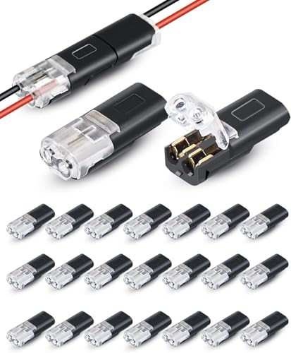25 Stück 2 Polig Kabelverbinder KFZ Kabel Steckverbinder 12V KFZ Stecker 2 Polig wasserdichte Stecker, 18-24AWG Doppeladriger Steckverbinder mit Verriegelungsschnalle für KFZ LKW