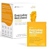 TRULEAN Everyday Wellness Shot Powder - Turmeric, Ginger, Vitamin C, Immunity & Immune Support Supplement - No Artificial Ingredients, No Sugar & Gluten Free - 30 Packets Citrus Flavor