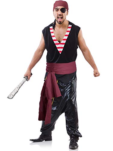 SATINIOR Halloween Pirate Costume Accessories Medieval Costume Bandana Headscarf,Sash Belt for Women and Men