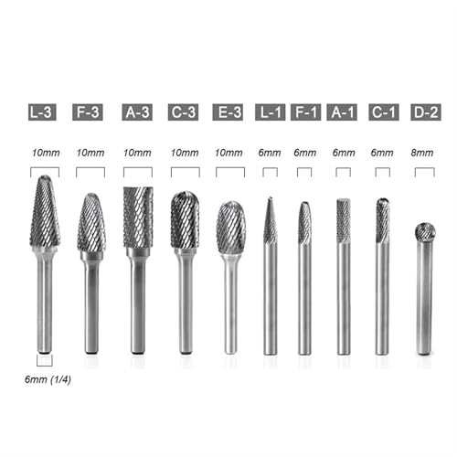 Juego de fresa rotativa de carburo de tungsteno 6mm miniatura 2