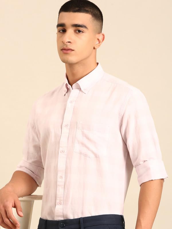 Image of Cavallo by Linen Club Men's Checked Slim Fit Shirt
