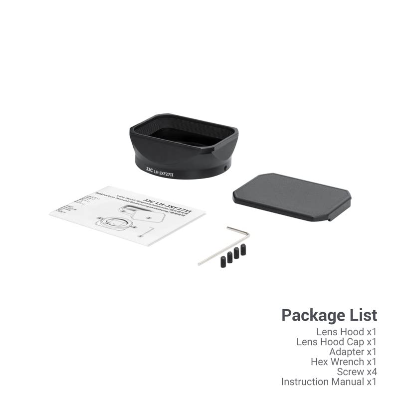 JJC LH-XF27 Paraluce in Metallo con Cappuccio per FUJIFILM XF 23mm XF 27mm F2.8 R WR, Sostituisce il Paraluce Originale Fujifilm LH-XF27, Riduce il Bagliore Dell'obiettivo - Protegge L'obiettivo